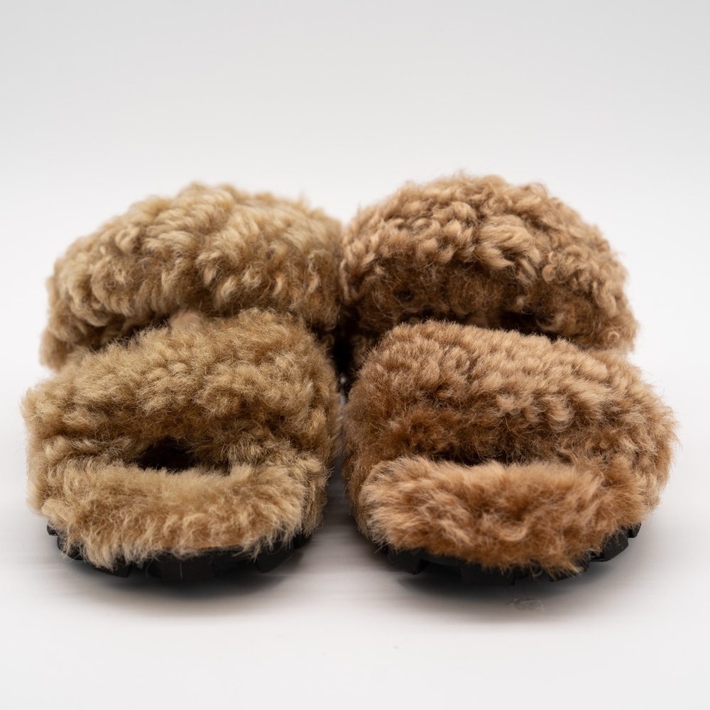 Size 37eu 7 Us Miu Miu Camel Brown Shearling Sand… - image 2